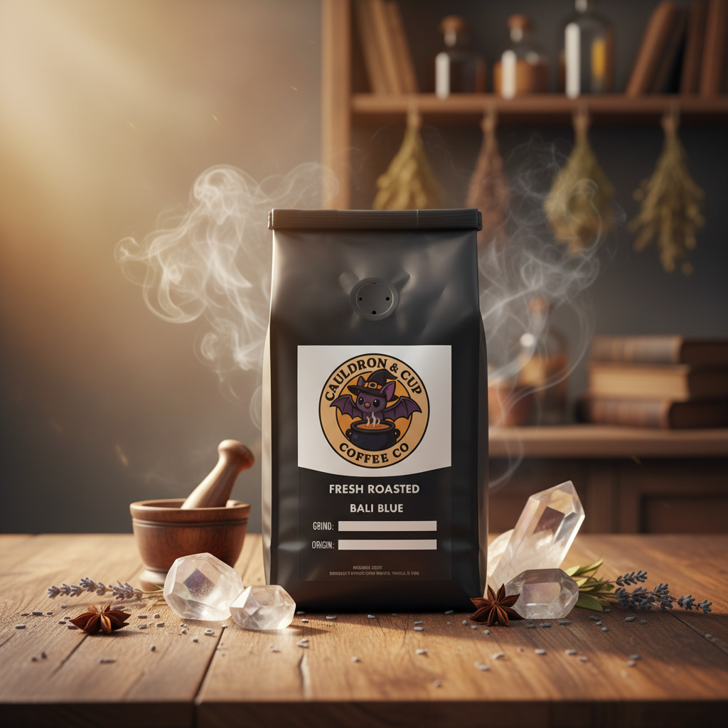 Bali Blue Coffee with Actual Label